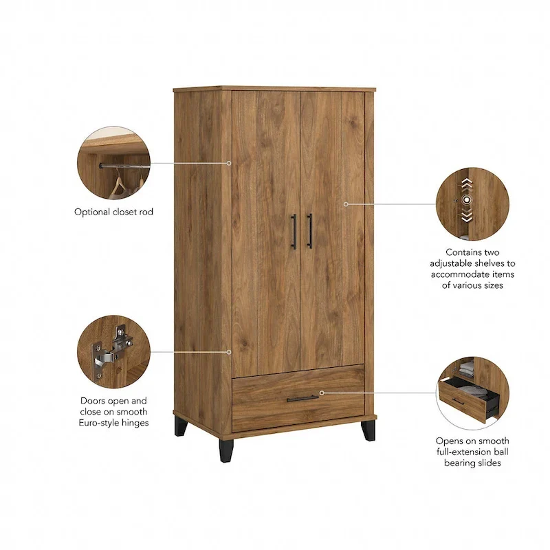 Somerset Large Armoire Cabinet by Bush Furniture