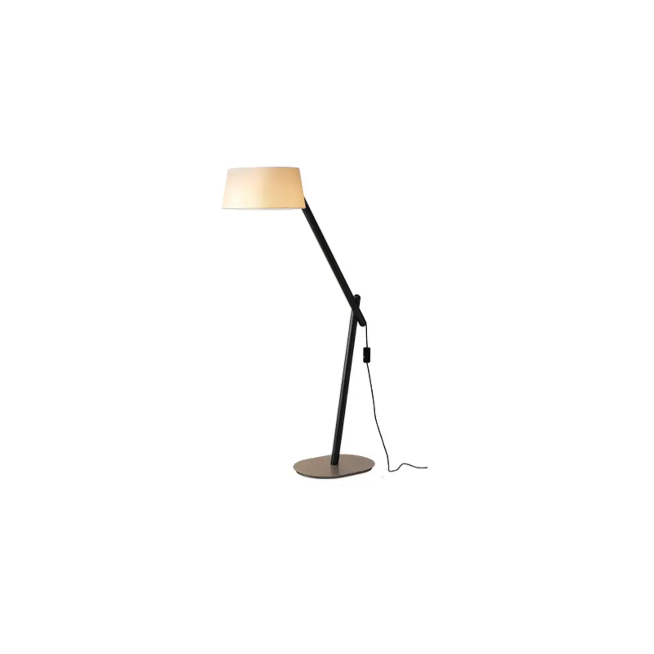 Elegant Arched Wood Floor Lamp with Beige Fabric Shade