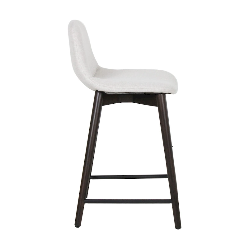 Upholstered Solid Wood Counter Stool With Footrest by East at Main