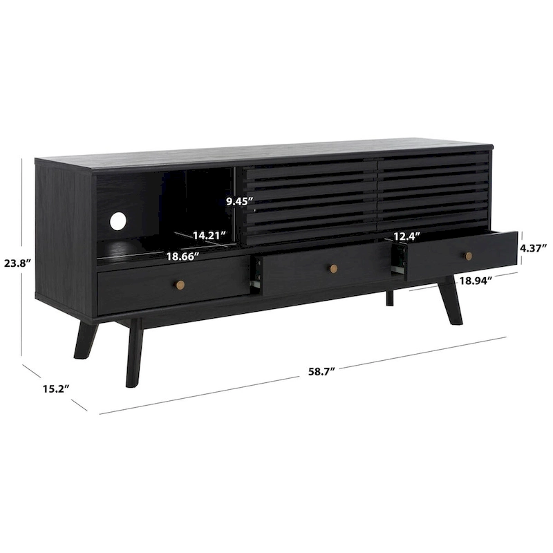 SAFAVIEH Ciera 3-Drawer Entertainment TV Media Stand (65 Flatscreen TV) - 58.7 In. x 15.2 In. x 23.9 In. - 59Wx15Dx24H
