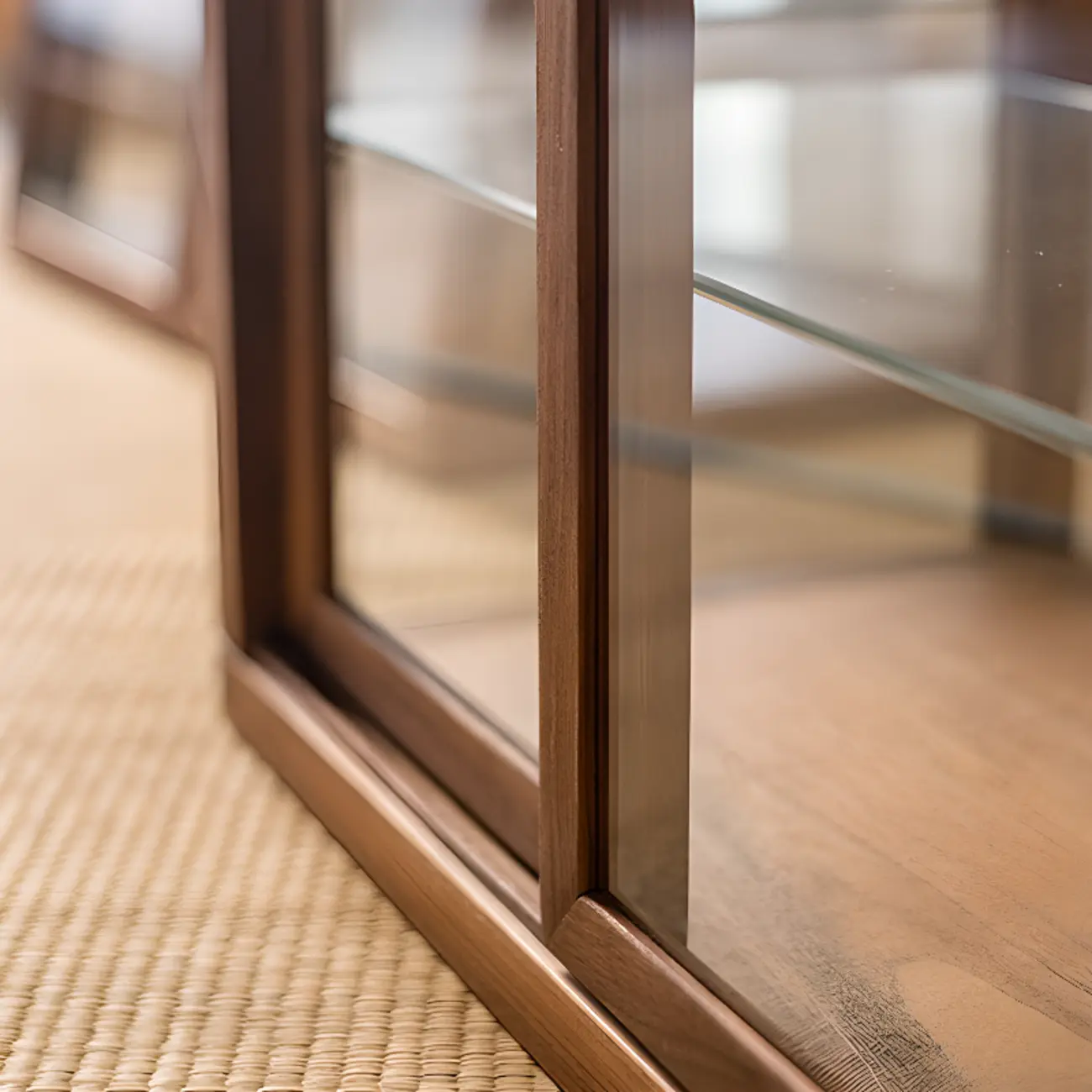 Small Wooden Glass Display Curio Cabinet Tableytop