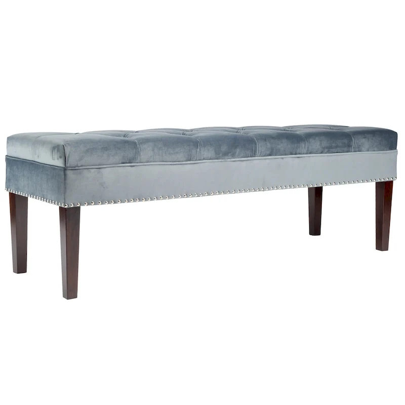 Mid Century Modern Tufted Upholstered Living Room Bench