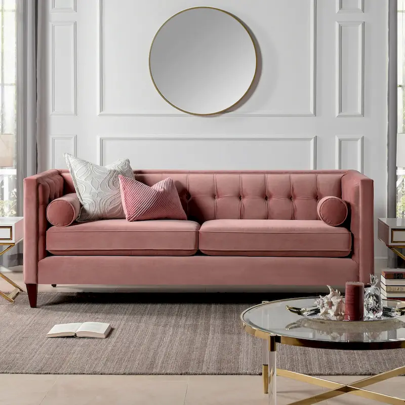 Jack 84 Modern Upholstered Tufted Tuxedo Sofa