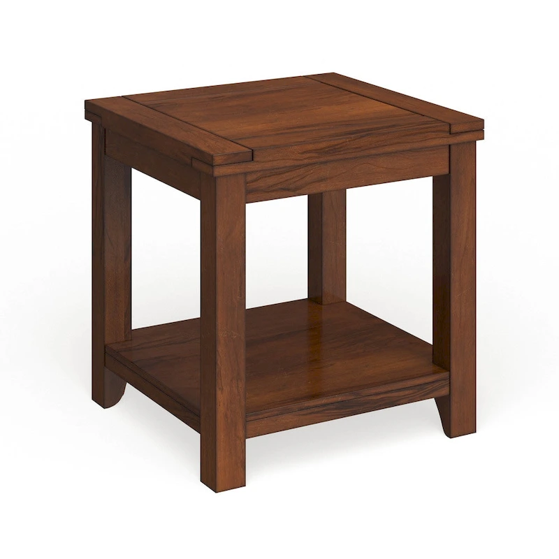 Llat Transitional Cherry 24-inch Solid Wood 1-Shelf Side Table by Furniture of America