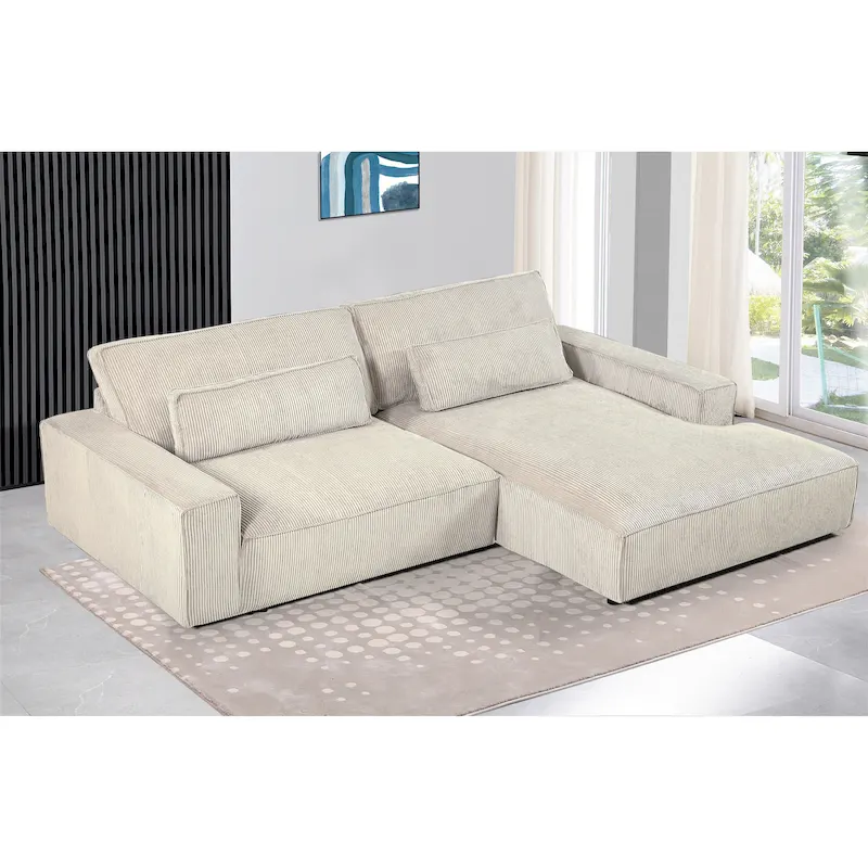 105.52-Inch Ultra-Wide Luxury Modular Sofa with Solid Wood Frame