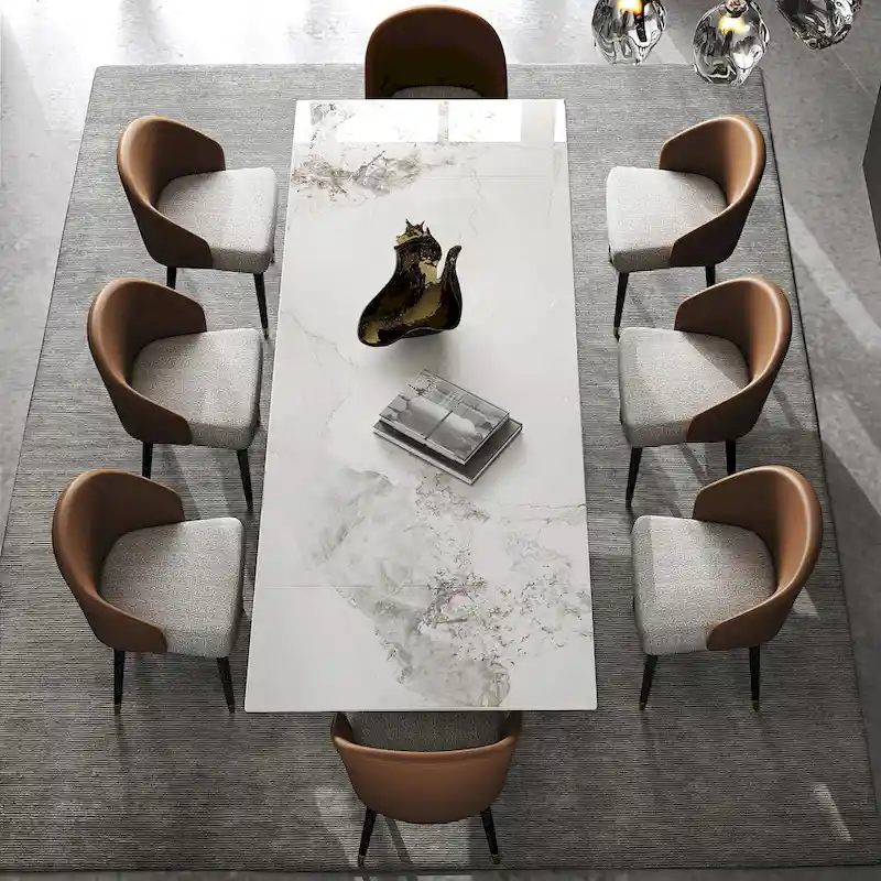 110.24 Extendable Rectangular Sintered Stone Dining Table - 78.74 to 110.24