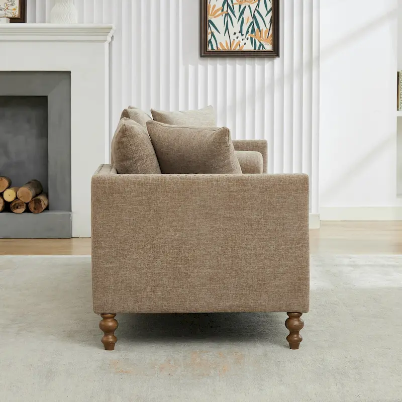 Upholstered Chaise Lounge with Nailhead Trim
