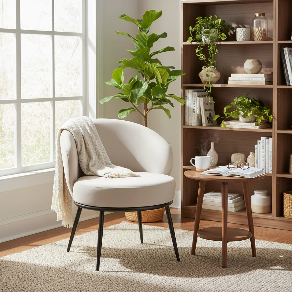 Mid Century Velvet Upholstered Living Room Accent Chair