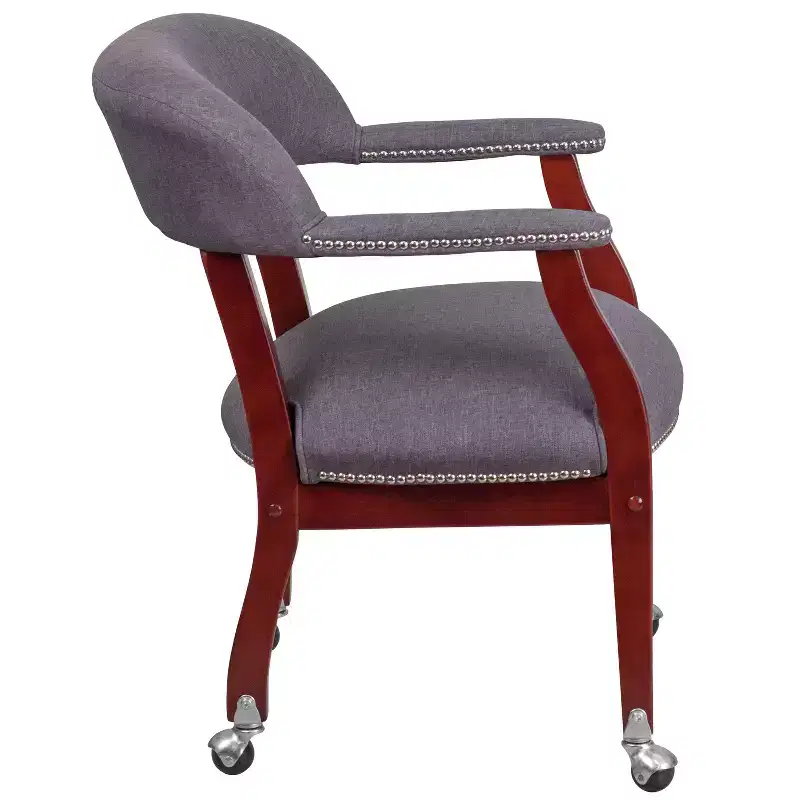 Emma and Oliver Conference Chair with Accent Nail Trim and Casters