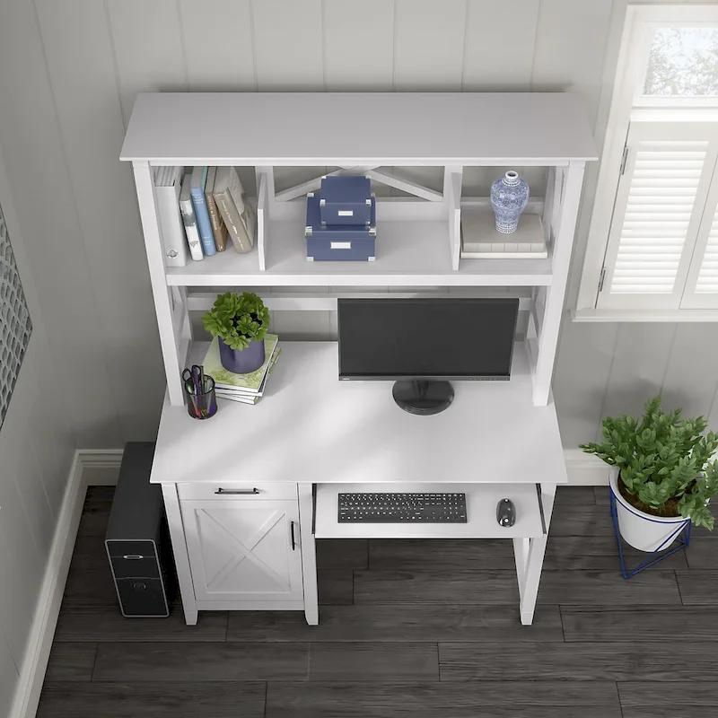 48W Small Computer Desk with Hutch