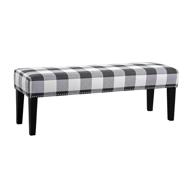 Grafton Home Miley Upholstered Accent Bench w/ Nailhead Trim