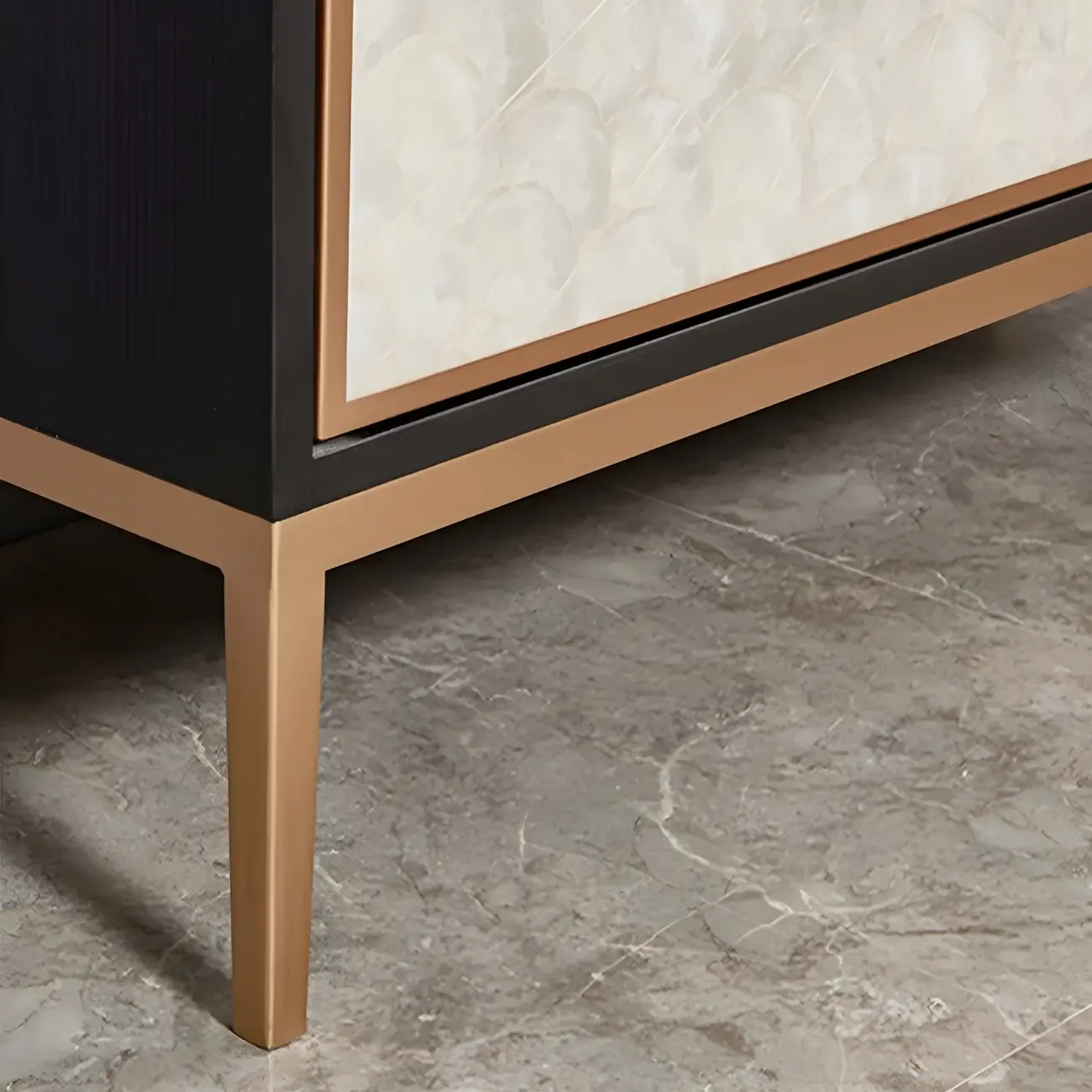 Modern Wooden Sideboard in Silver with Cabinets