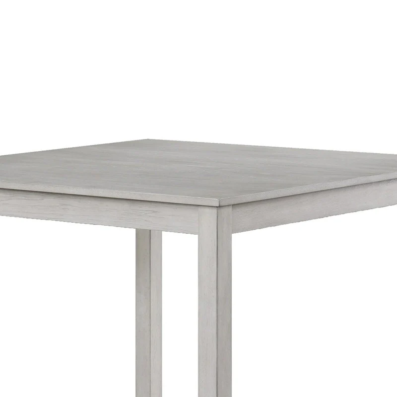 5 Piece Set Counter Height Dining Table, 4 Chairs, Gray Fabric, Wood