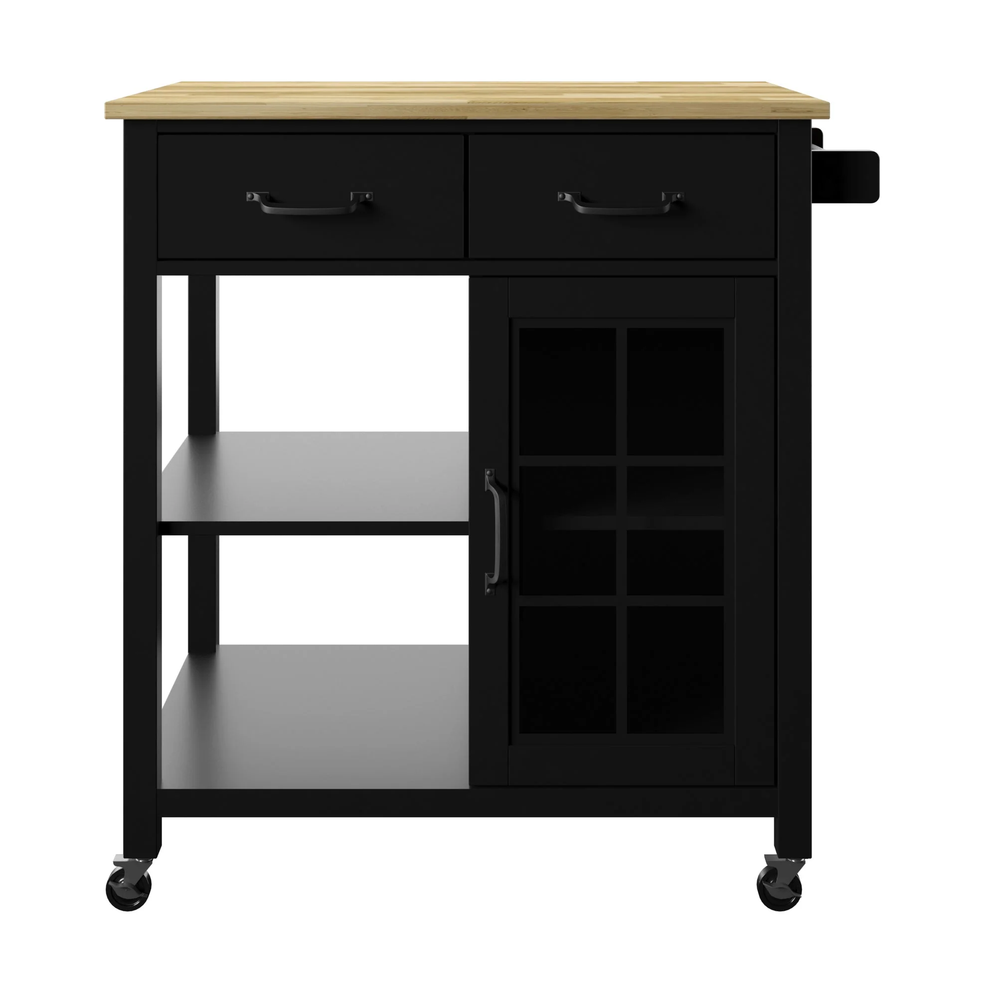 Compact Rolling Kitchen Island Cart with Storage
