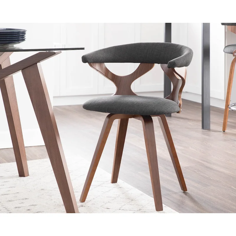 Viby Mid-century Modern Swivel Dining/ Accent Chair - N/A