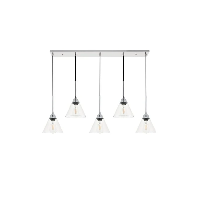 Histoire 5 light chrome Pendant
