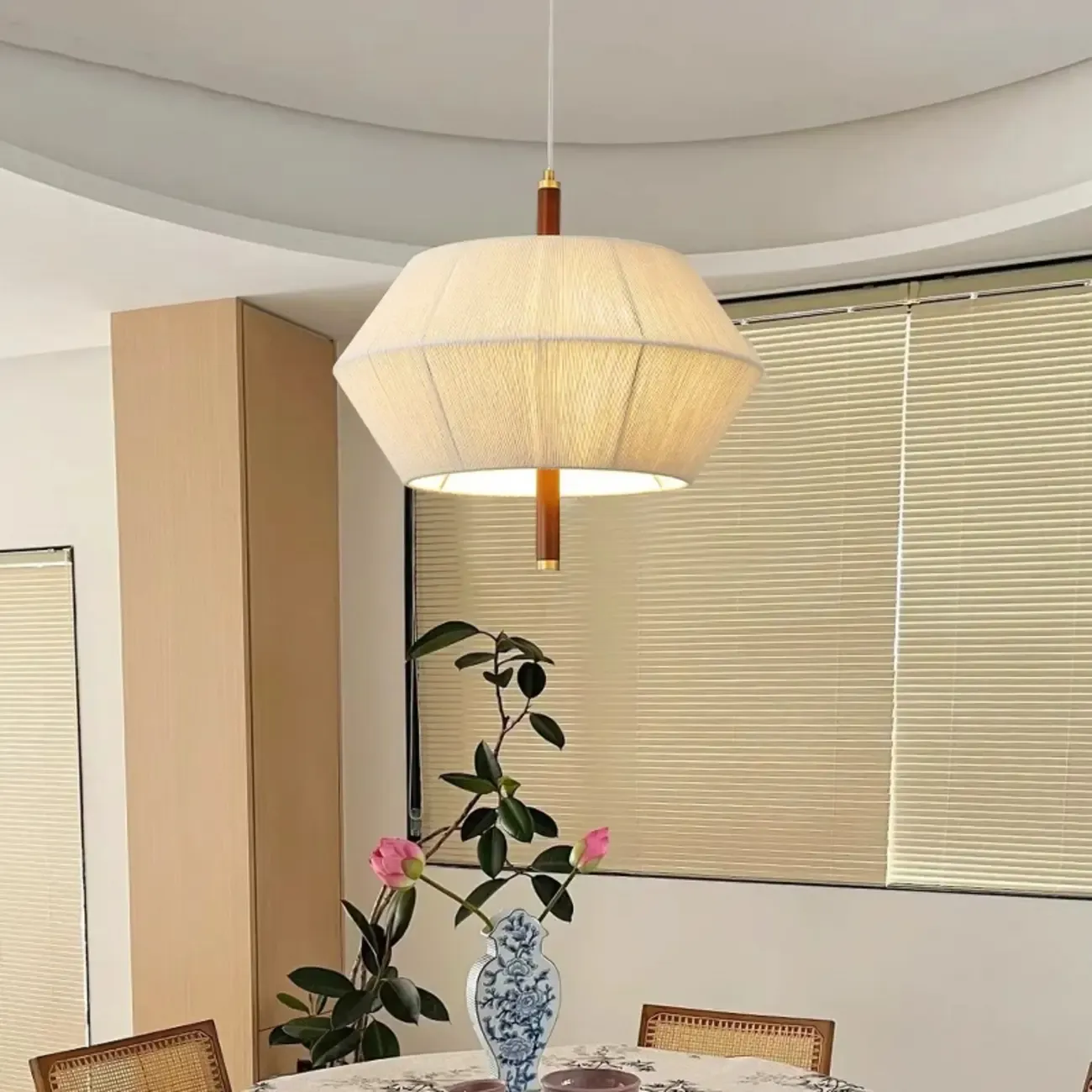 Modern Woven Fabric Dining Room Pendant Light