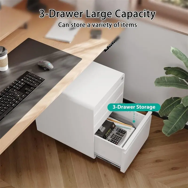 3 Drawer Mobile File Cabinet