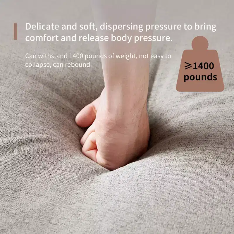 111.81 Extra-Long Solid Wood Mid-Century Light Gray Sofa, 4-Seater Cotton-Linen Couch with Walnut Accents & Washable Covers Gaoyangjiaju