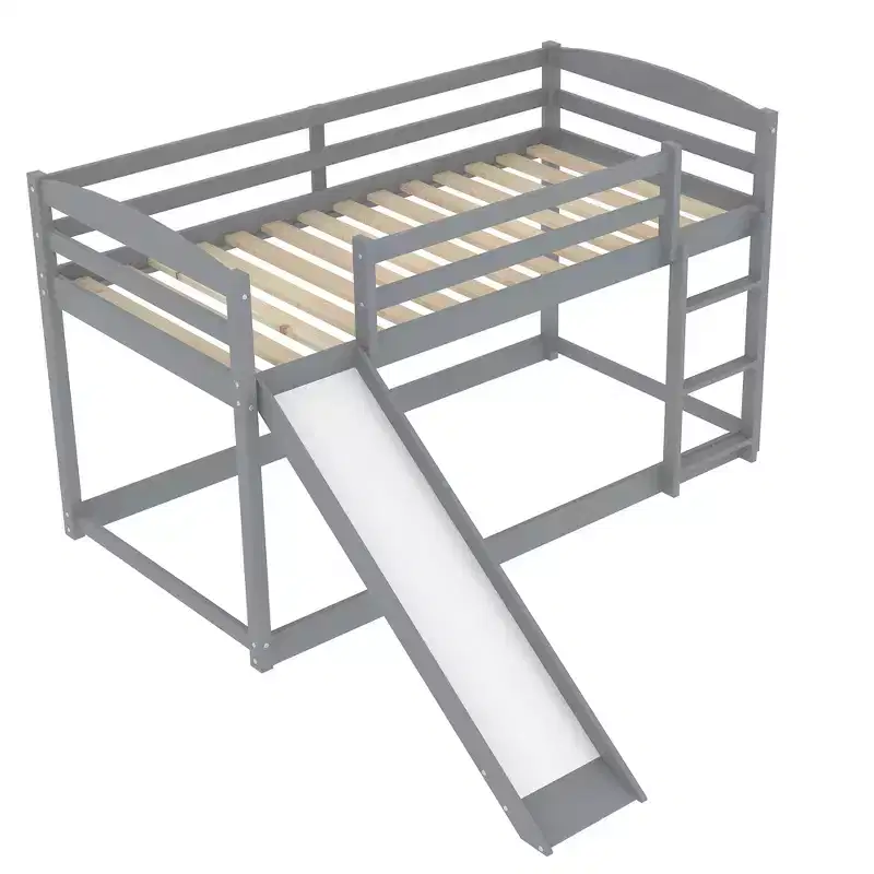 Whisen Twin over Twin Bunk Bed with Convertible Slide and Ladder