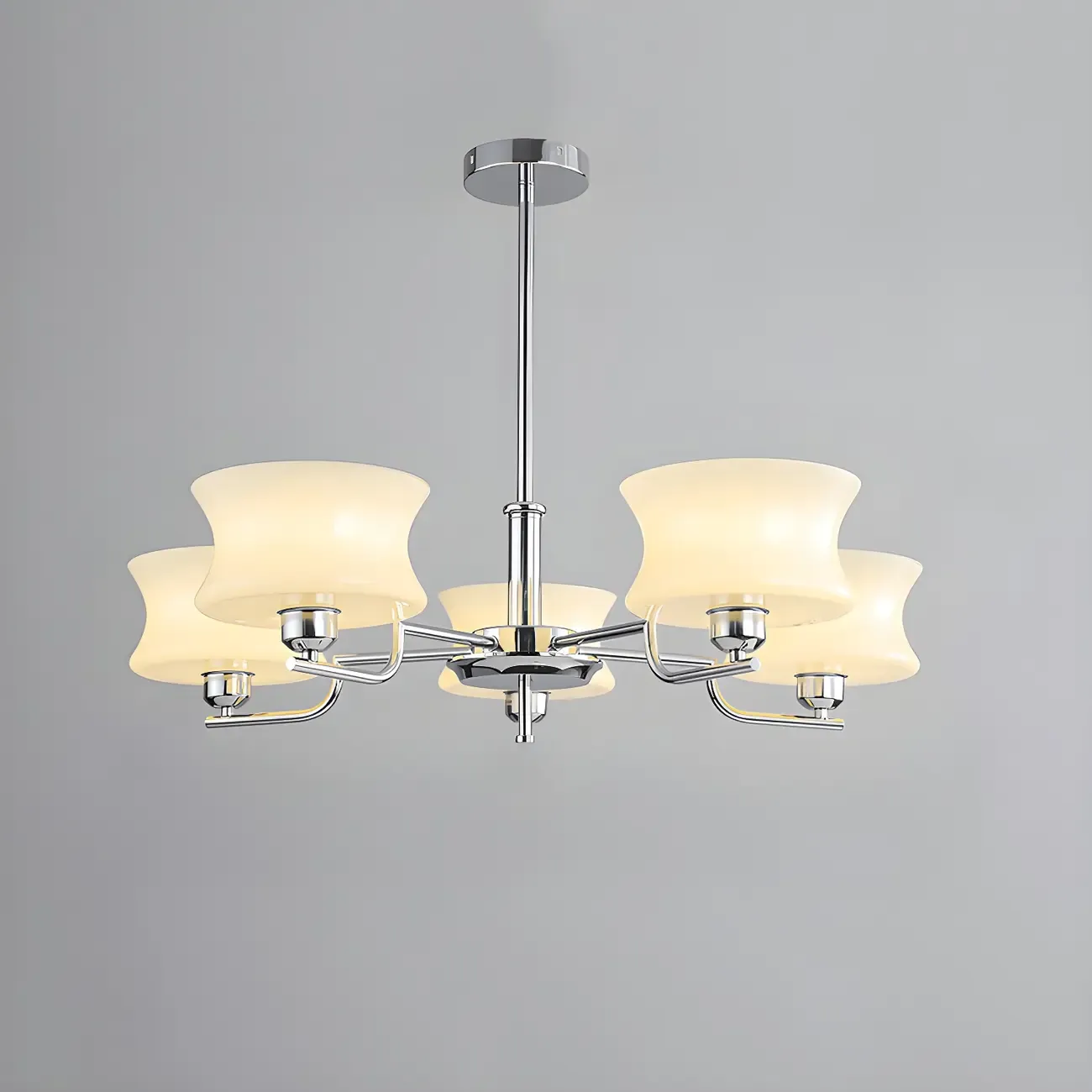 Modern Elegant 3-5 Lights Beige Glass Large Chandelier