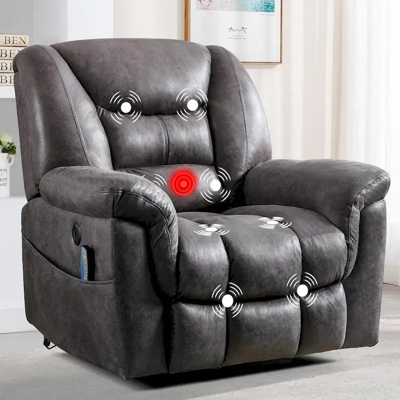 PU leather Power Recliner Lift Chair and Massage Sofa Remote Easy Control