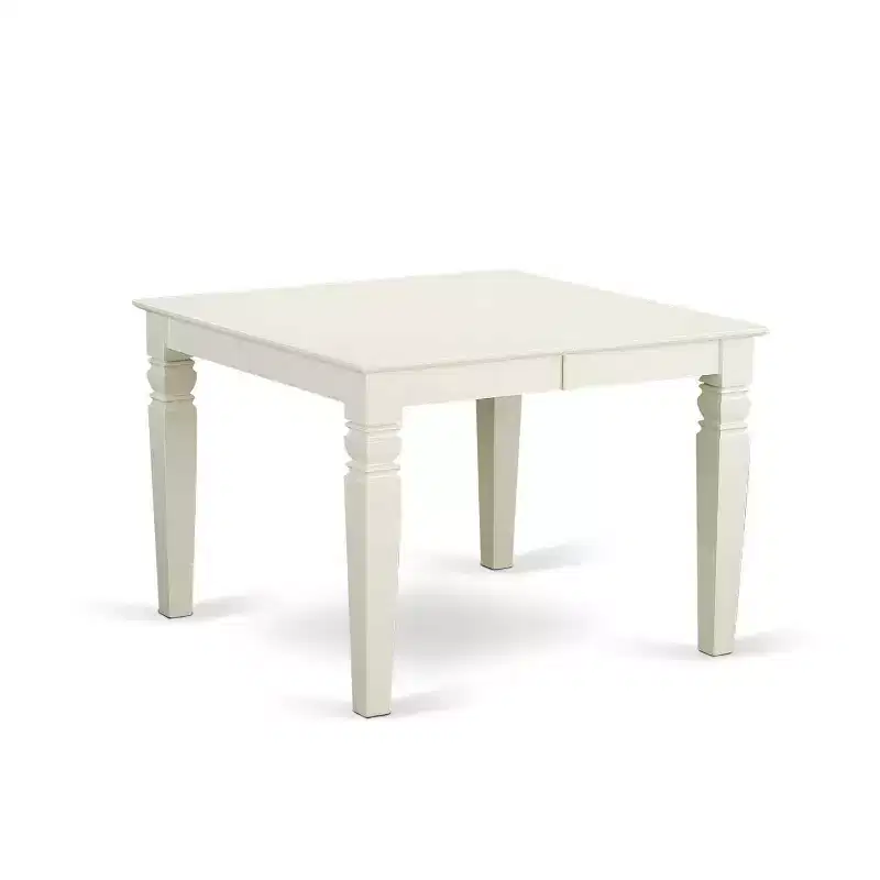 HomeStock 5-Piece Linen White Finish Solid Wood Top Dining table with 4 Chairs