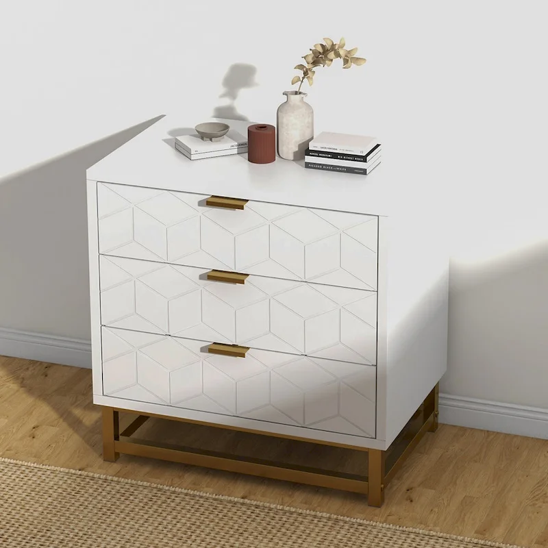 3 Drawer Dresser, with Metal Legs