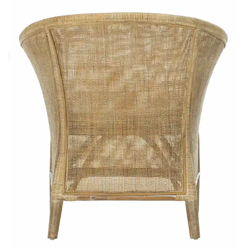 SAFAVIEH Basilina Rattan Arm Chair Washed - 31.5 x 29.9 x 25.6 - 30Wx26Dx32H