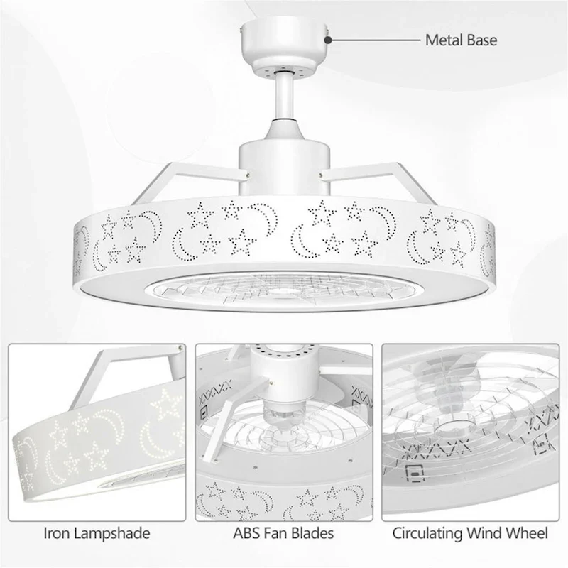 23 Inch LED Light and Remote Control Ceiling Fan