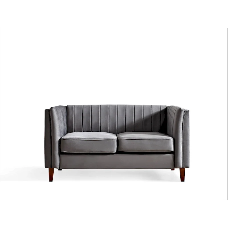 Line Tufted Square Design Loveseat