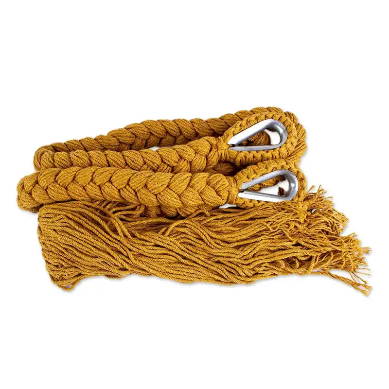 Novica Handmade Veranda In Honey Cotton Rope Hammock (Double)