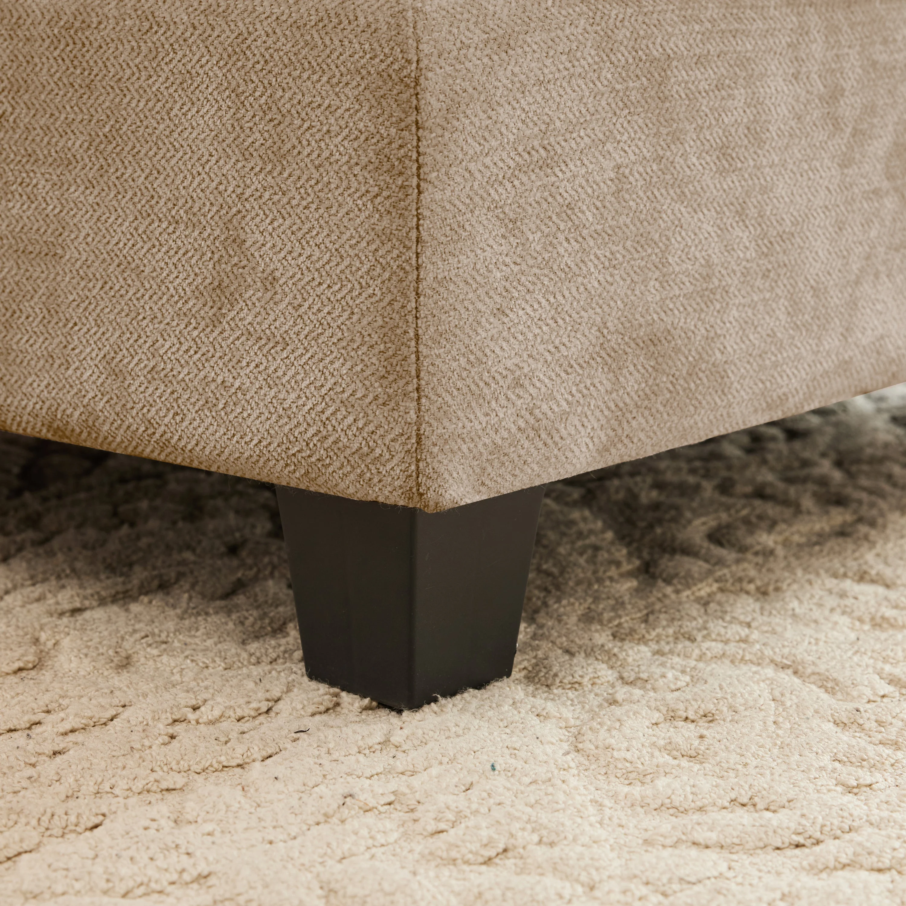 Tufted Chenille Cloud Loveseat Sectional Sofa Couch with Ottoman