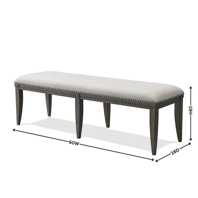 Roundhill Furniture Grant Upholstered Dining Bench, Beige