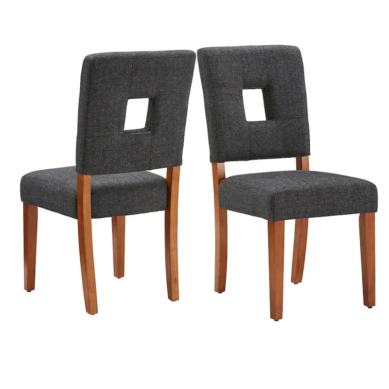 Calvados Upholstered Fabric Keyhole Dining Chairs (Set of 2) by