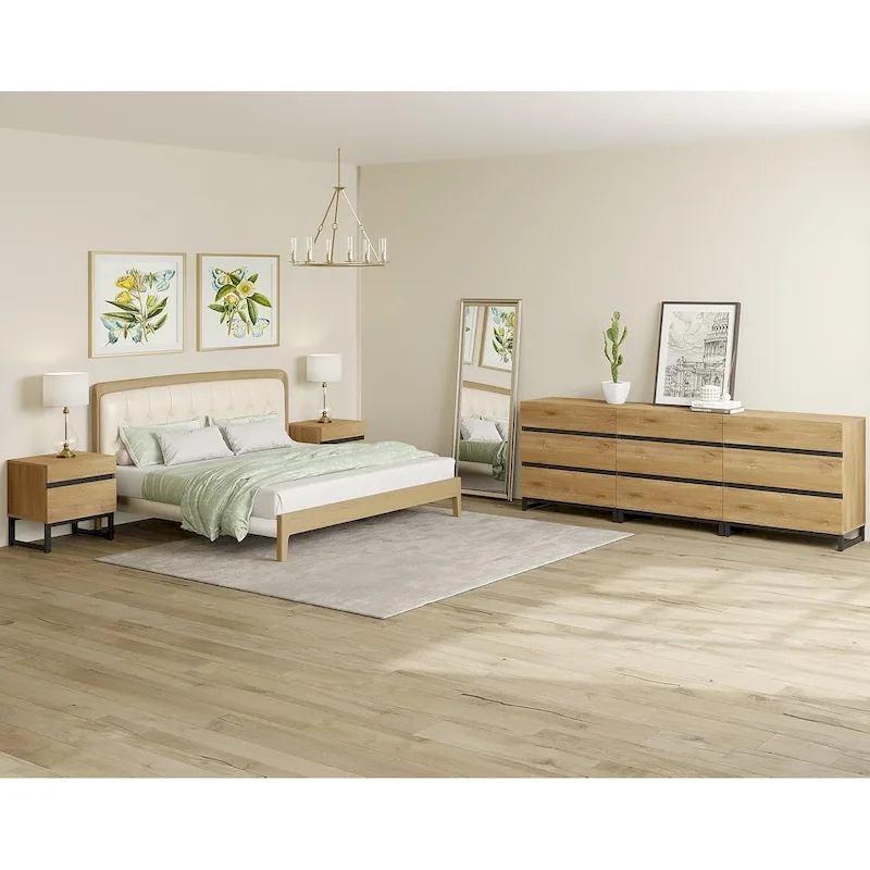 WAMPAT 3 Piece Dresser and Nightstand Sets