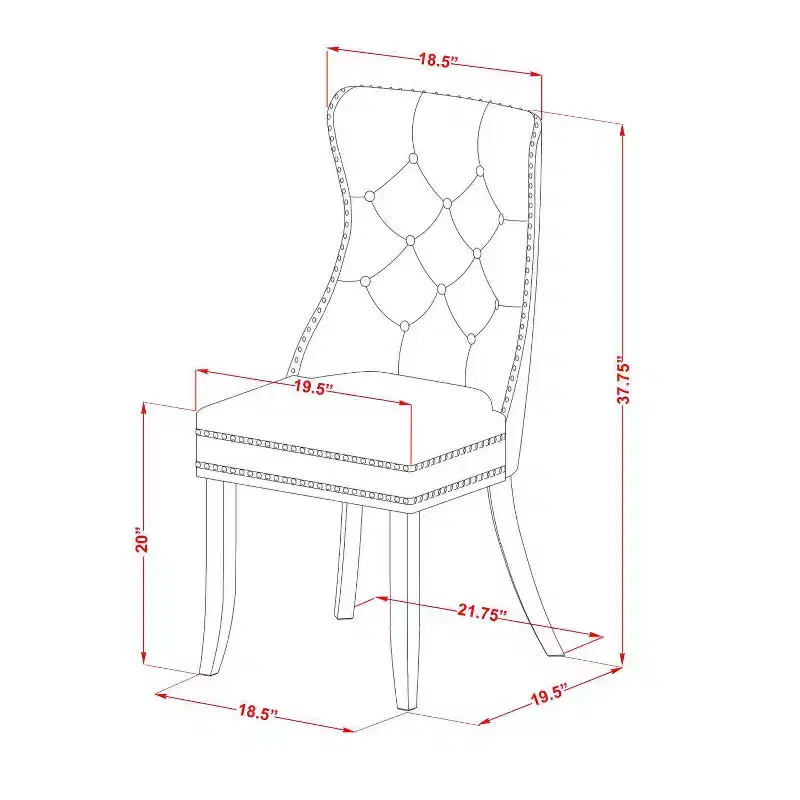 HomeStock Parsons Dining Chairs - Button Tufted