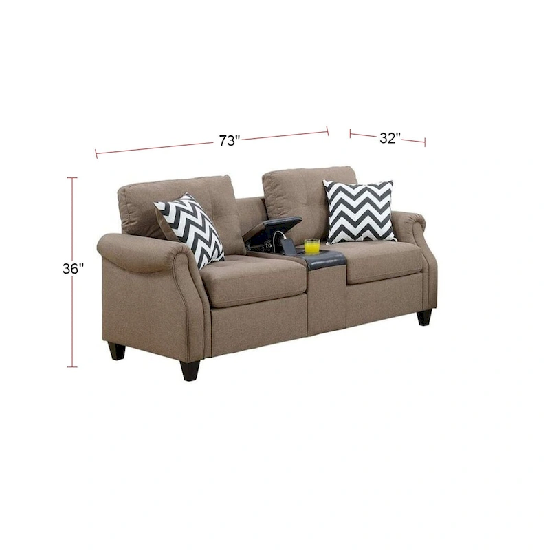 2 Piece Sofa Set With Accent Pillows