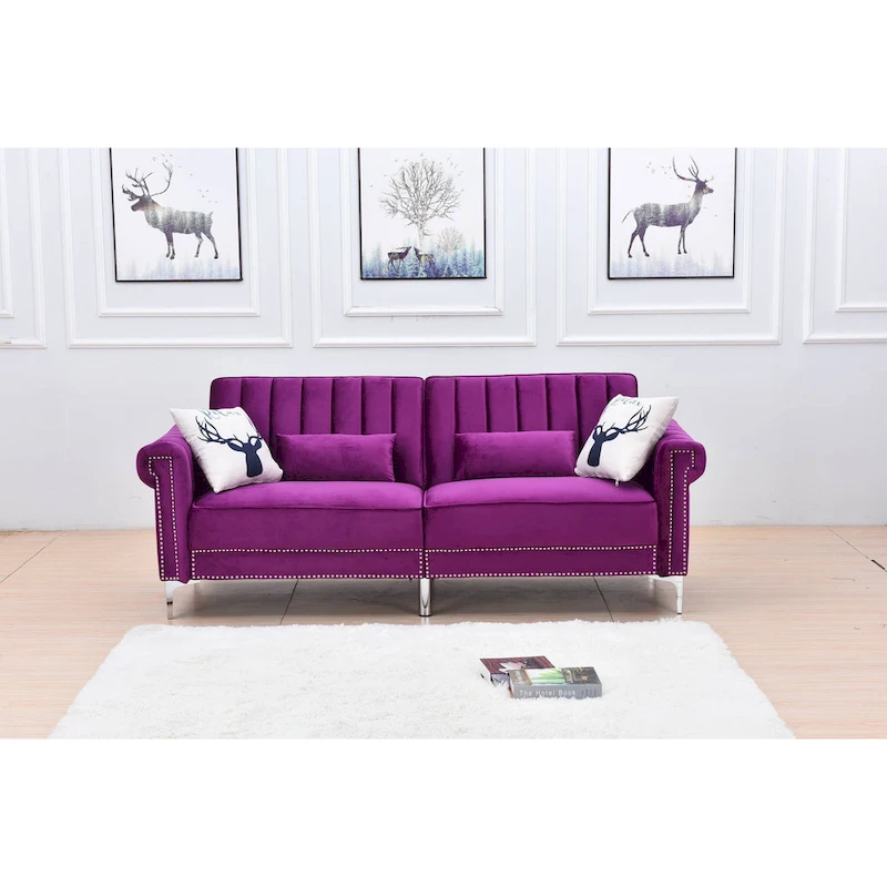 Legend Furniture Covertible Velvet Sofa Bed Sleeper