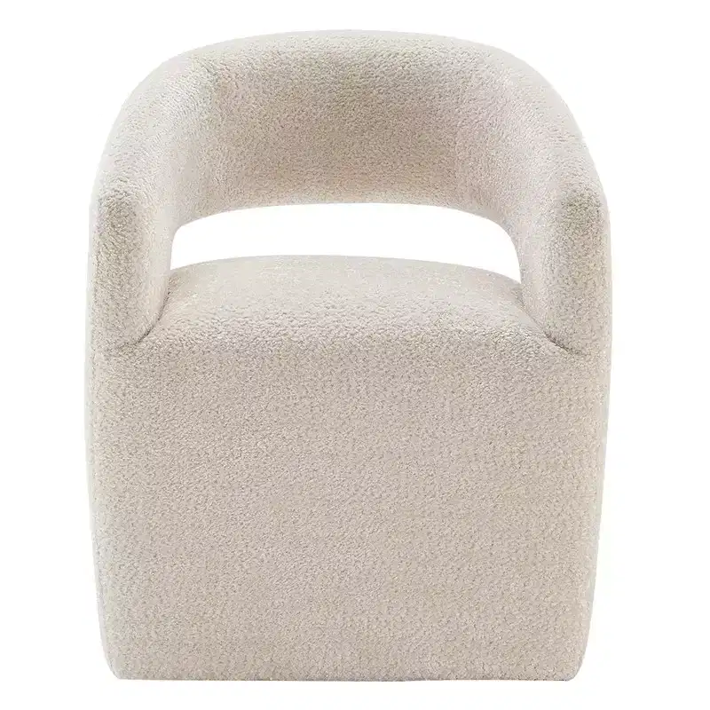 Spruce&Spring Modern Barrel Dining Chair with Caster & Open Back No Assembly Anywhere Chair