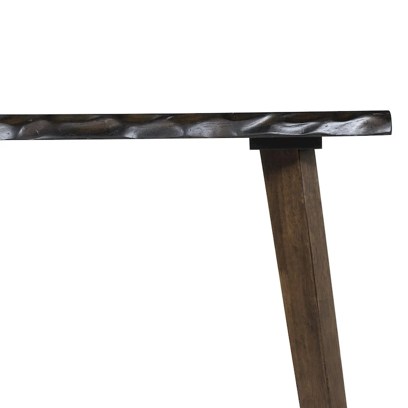 Dewl Farmhouse Walnut Wood 4-Piece Counter Height Table Set by Furniture of America