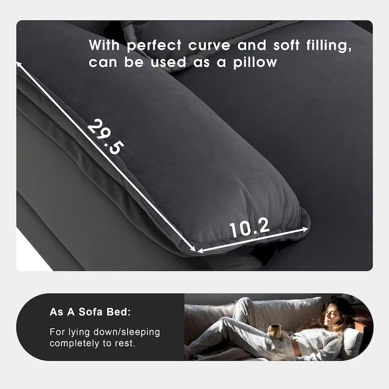 Modern Upholstered 6-Seat Modular U-Shaped Sleeper Sectional Sofa