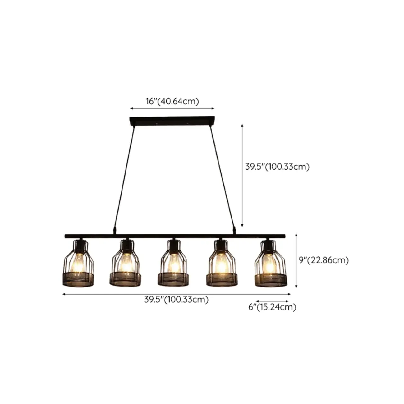 Industrial 4-Light Black Metal Bottle Pendant Light