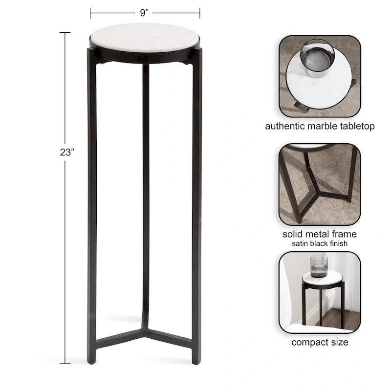 Kate and Laurel Aguilar Glam Drink Table - 9x9x23