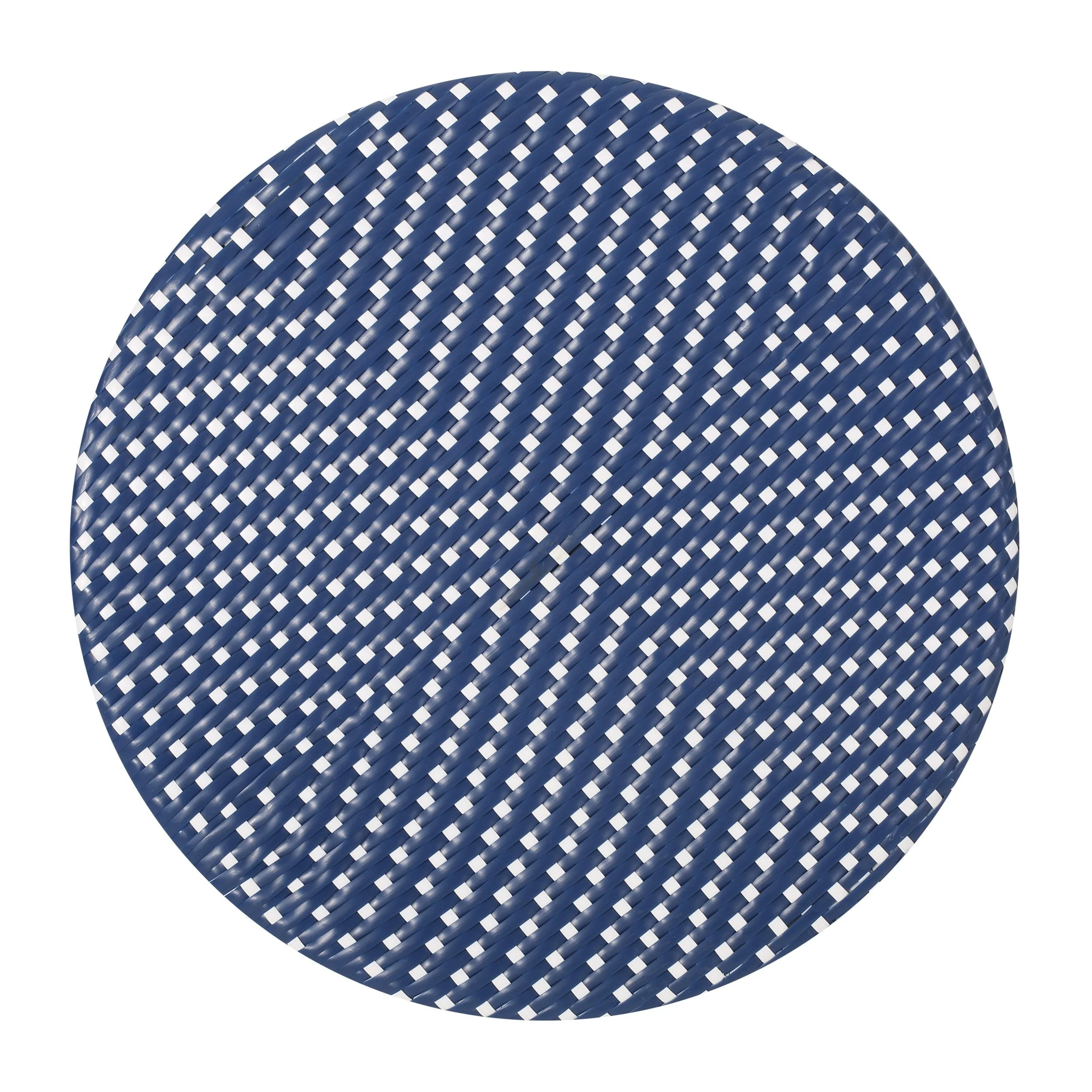 Outdoor Aluminum French Bistro Set, Dark Teal, White, and Bamboo Finish - NH354413