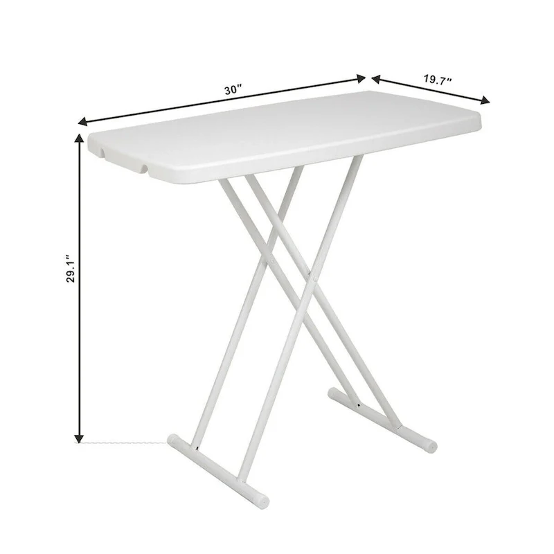 30x20inch Folding Table Lifting Picnic Camping Dining Rectangle White