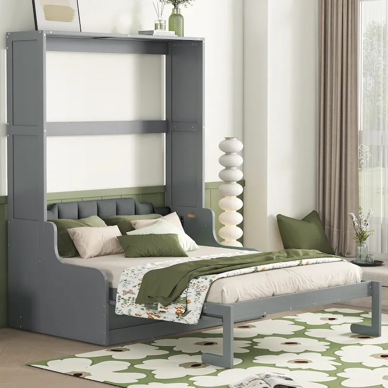 Modern Queen Murphy Bed with Cushion