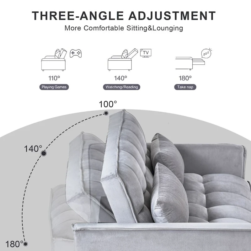 Convertible Sleeper Sofa Bed, Modern Pull Out Couch Bed