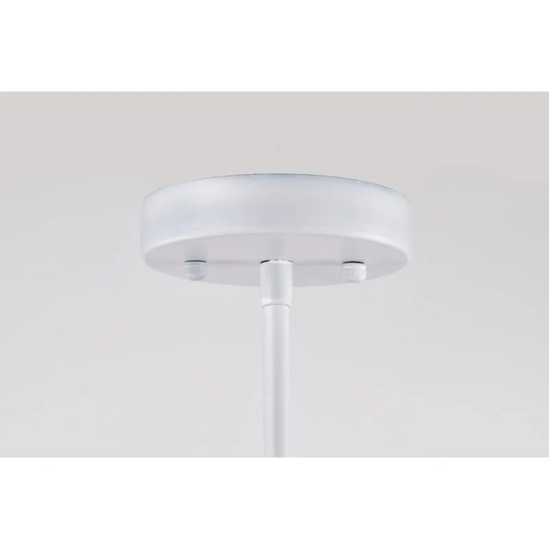 12  Tripner White Finish and Stained Wood Pendant Ceiling Lamp with Opaque Globes