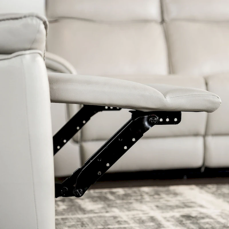 Furniture of America Marty Modern Leather Match Manual Recline Loveseat